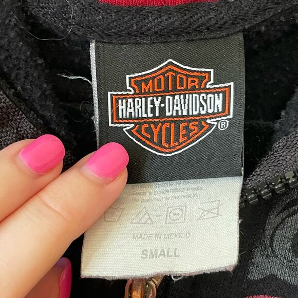 Harley Davidson S full zip hoodie biker motorcycle black red Williamstown, WV - Picture 4 of 8